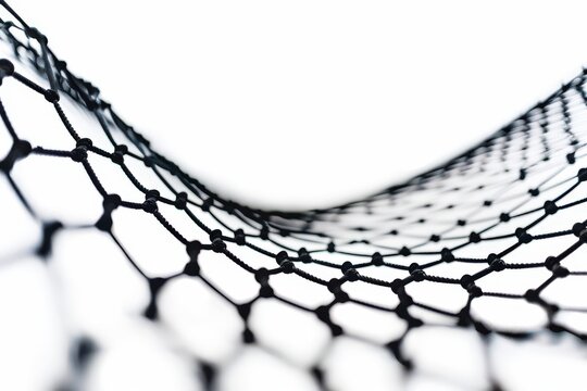 A macro view of a graphene lattice, showcasing its hexagonal atomic structure in a clean, minimalist composition.
