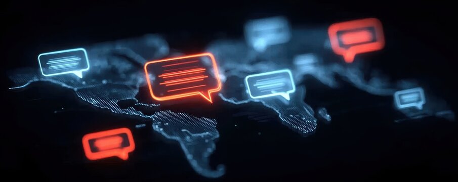 Global communication brings a message into a chat interaction while feedback and a prompt response ensure the reliability of the global web service.