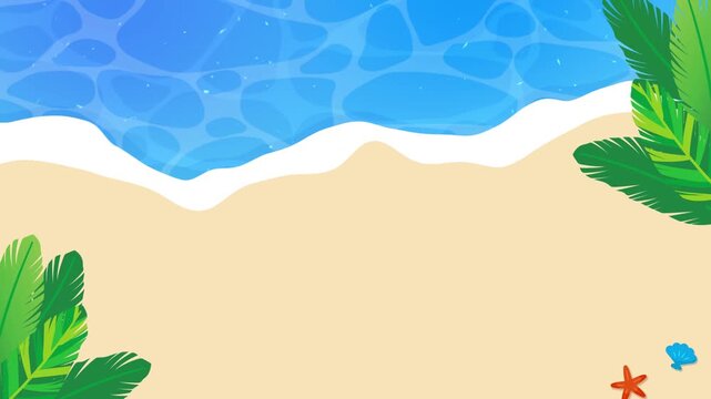 tropical beach and moving wave