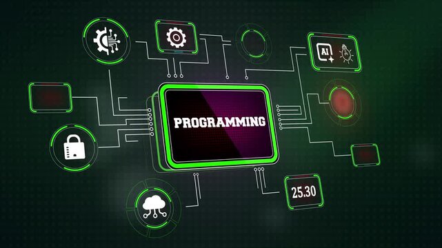 Advanced software engineering console running automated programming compiler scripts to sort binary machine language memory code structures