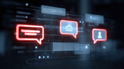 Fototapeta premium Digital communication enables a message and chat interaction while feedback and a response drive the evolution of a customer centric service.