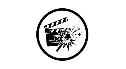Film clapperboard with explosion effect. © Alfiah