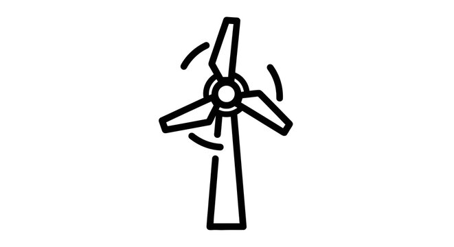 Wind turbine renewable energy icon.