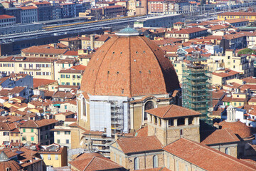 Fototapeta premium Florence Cathedral Dome Aerial View, Italy