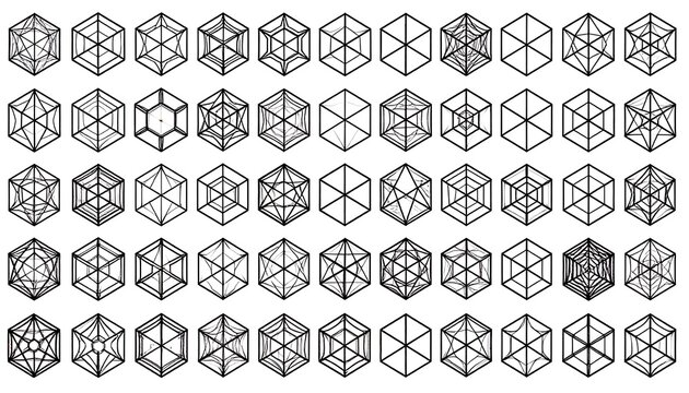 A collection of 3D geometric shapes