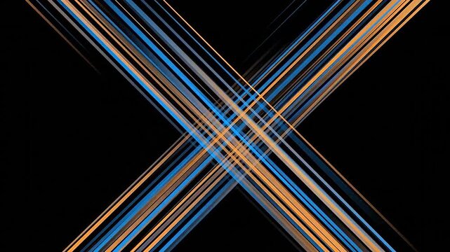 Dynamic abstract background with intersecting blue and orange lines creating