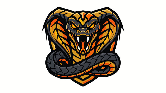Aggressive king cobra snake mascot logo design