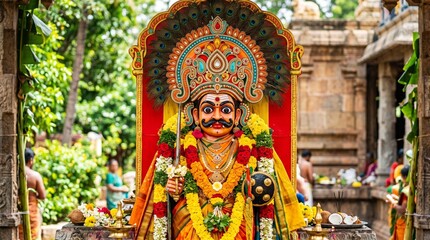 Obraz premium Jagannath hindu god deity festival rath yatra indian culture hinduism tradition