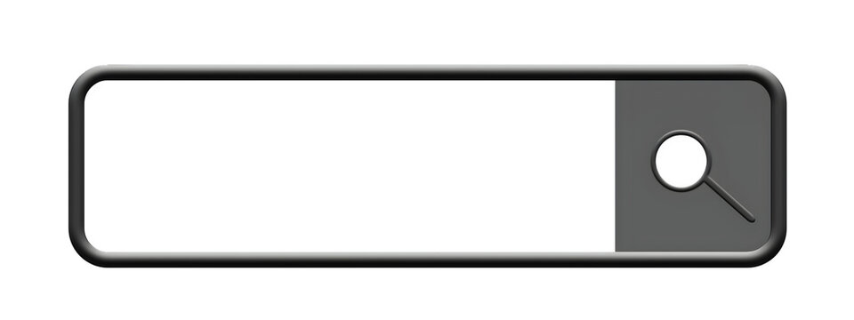 Sleek minimalist internet browser search box template featuring a dark frame user interface element