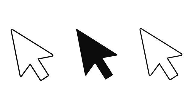 Set of computer mouse cursor arrow icons in different styles vector illustration