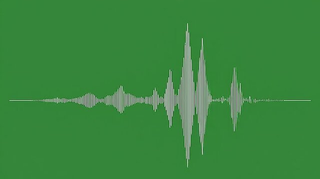 Digital o waveform visualizes sound frequency on a vibrant green background