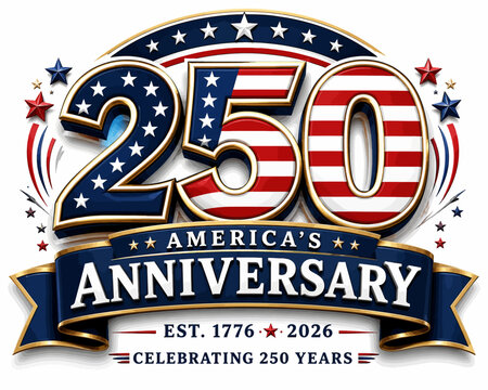 America's 250th anniversary: celebrating 250 years with stars and stripes