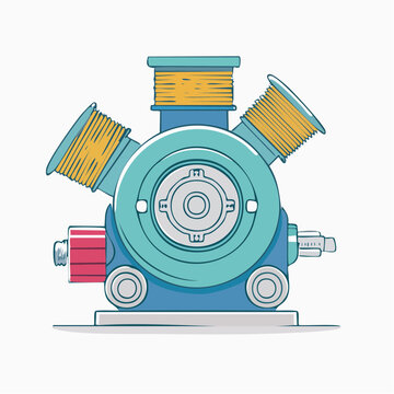 Stylized Illustration of a Rotary Engine