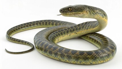 Obraz premium Isolated prehistoric marine snake Palaeophis on a solid white studio background