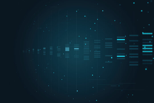 Abstract digital background, with blue gradient, and cybernetic matrix pattern