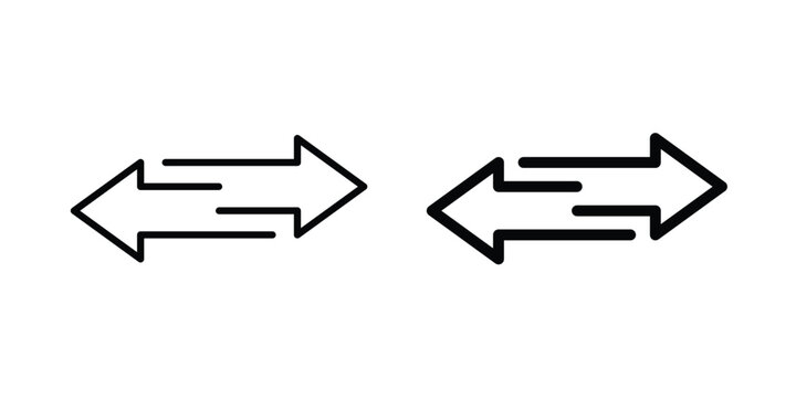 Transfer arrows icon pack in line art and flat design style