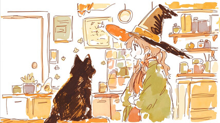 かわいいハロウィン向け手描きイラスト、季節イベントやカードデザインに使いやすい素材、カード素材、親しみやすい、手描き、水彩、イラスト、ハロウィン、おばけ、仮装、子ども、人物、かぼちゃ、バケツ、お菓子、キャンディ、秋、季節、イベント、かわいい、シンプル、余白、キャラクター、挿絵、背景、広告、ブログ、カード、ポスター、ストック素材、商用利用 © 963k