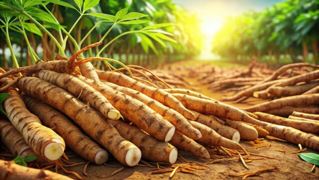 Fresh cassava roots