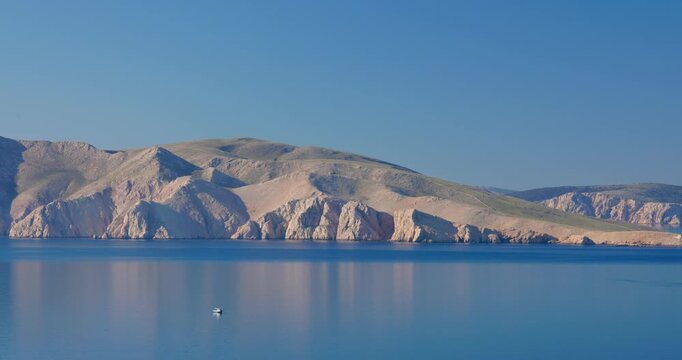 Rugged Coastal Landscape near Ba&scaron;ka Town on Krk Island, Croatia