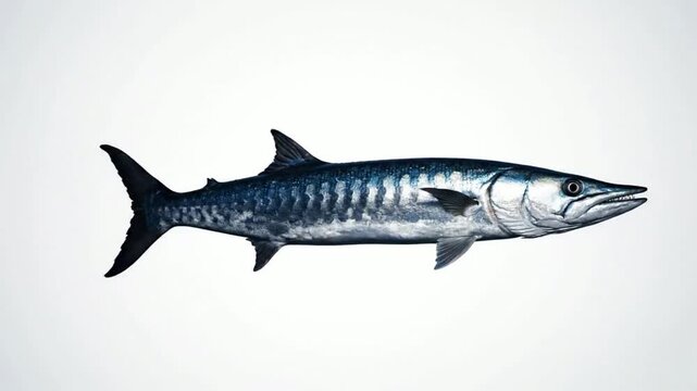 Large Barracuda Fish Isolated on a Clean Background