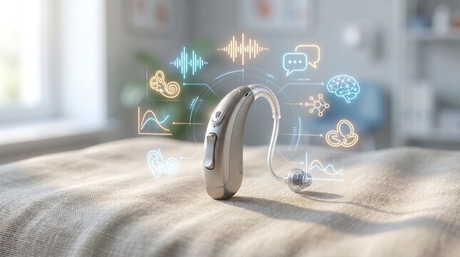 Hearing Aid With Holographic Icons
