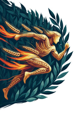 Wheat Runner of Olympus - Epic Summer Vector Icon