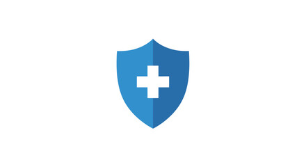 Obraz premium Medical protection symbol represented by a shield and a plus sign in vector format