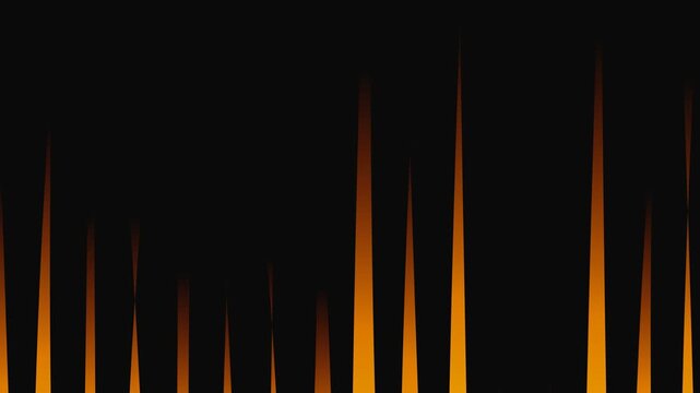 Fire flames stylized jagged edges moving vertically on black background for anime action transition.