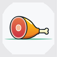 Fototapeta premium Cartoon Ham Hock Icon