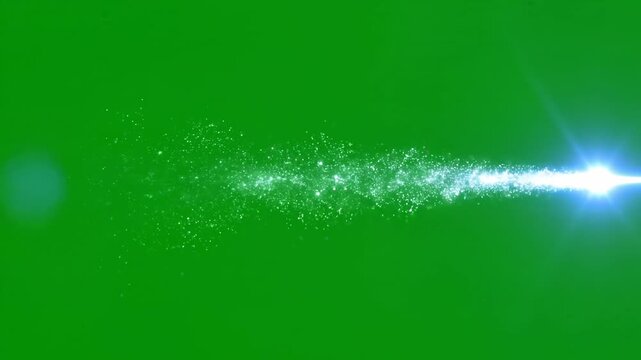 Glowing blue light beam, green screen background, sparkling effect, motion graphics element, video transition 4k Video