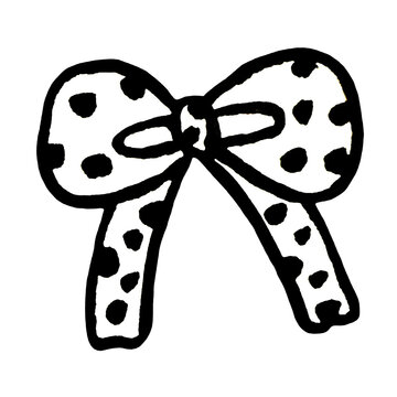 handdrawn black and white bow illustration
