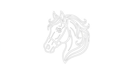 Abstract Horse Head Composed of Musical Notes.