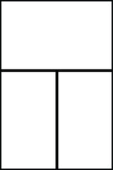 Fototapeta premium Blank comic strip panel layout grid template with thick black borders isolated on white background