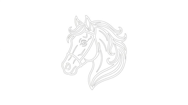 Abstract Horse Head Composed of Musical Notes.