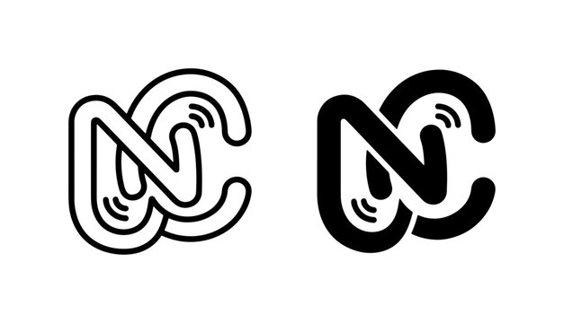Monogram NC Logo Design, Interlocking Letters, Modern Branding Icon, Minimalist Business Identity, Vector Graphic