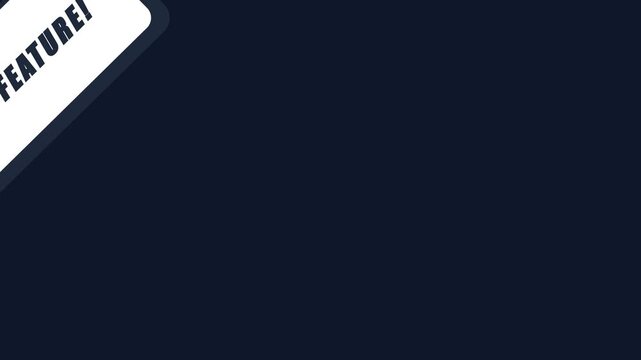 Dynamic 'New Feature!' announcement graphic with 'Live Now' badge and cursor animation, symbolizing product updates, innovation, and immediate availability for digital marketing campaigns.