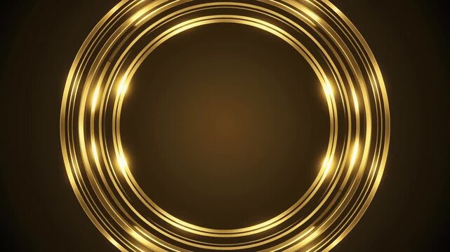 Metallic gold frame forming animation, classy intro template style