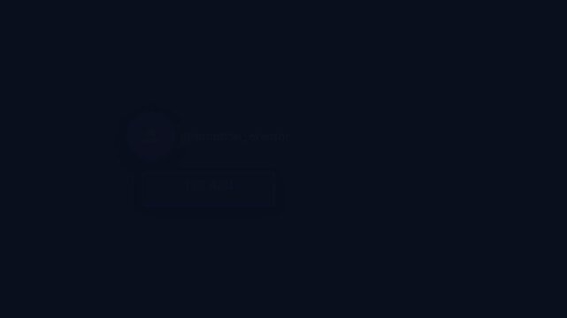 Dynamic Social Media Follower Count Animation, Animated Profile Icon and Username Display, Growing Audience Metric Graphic, Representing Online Popularity and Engagement Growth.