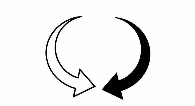 Dynamic abstract graphic illustrating continuous refresh, renewal, and sustainable cycles with two contrasting arrows in a harmonious looping motion