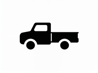 Fototapeta premium Minimalist pickup truck vector logo in black and white - Suitable for local hauling, junk removal, or small business transport identity.
