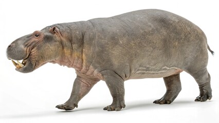 Obraz premium Isolated prehistoric marine mammal Paleoparadoxia on a solid white studio background