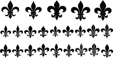 Fleur de Lis Symbol Collection with Heraldic Decorative Icons Vintage French Emblems and Elegant Vector Designs © MostMeskatun