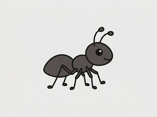 Fototapeta premium A cute cartoon black ant vector illustration