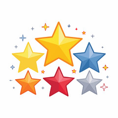 Obraz premium Collection of Colorful Stars with Sparkles