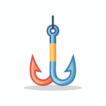 Double Fishing Hook Illustration