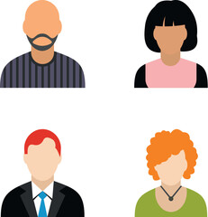 Fototapeta premium Avatars showing diverse male and female user profiles for online identity