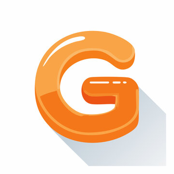 Orange Letter G with Shadow