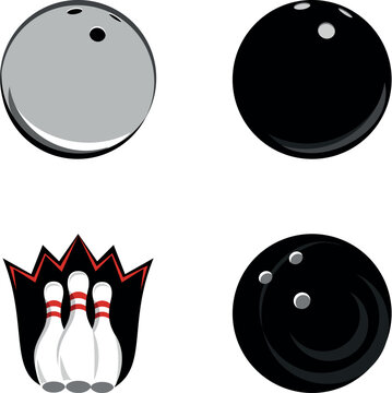 Bowling balls and pins illustrating leisure activity or competition game concepts