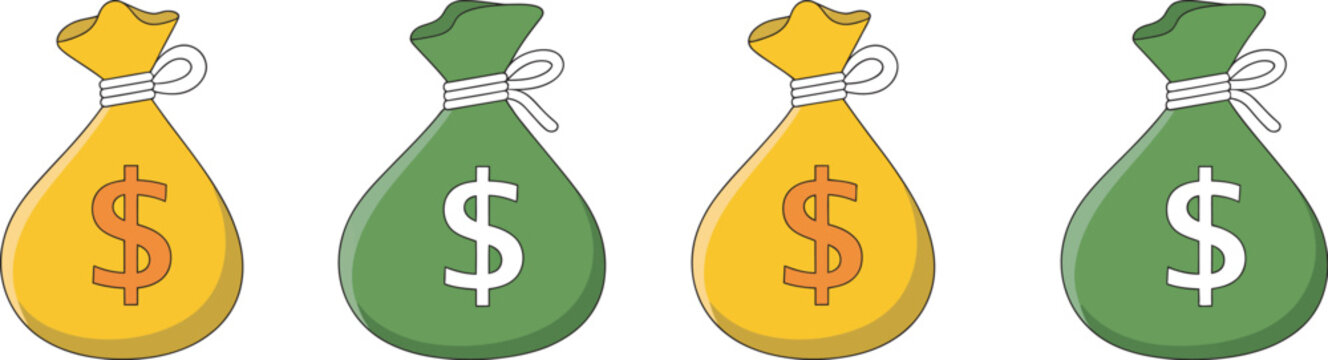 Money bag icon finance currency graphics cash savings symbols investment wealth concept vector illustration for banking, financial planning and economic growth design systems.