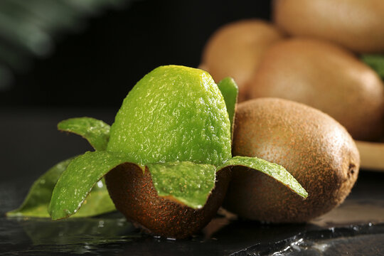 Fresh Kiwi Fruit Still Life from Zhouzhi Shaanxi China with Water Droplets